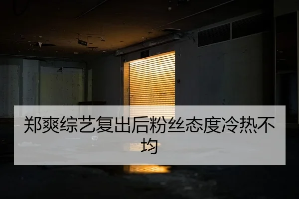 郑爽综艺复出后粉丝态度冷热不均